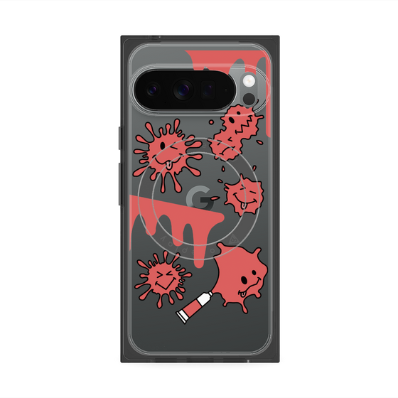 プレミアムスクエアケース with Pixelsnap［ PAINTING SMILE Red ］