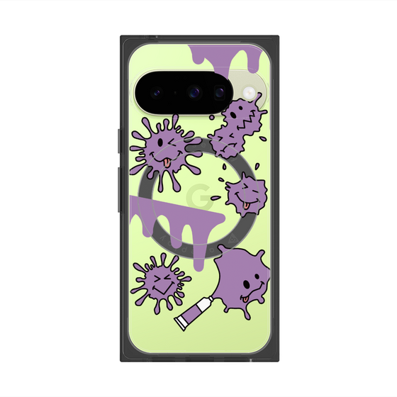 プレミアムスクエアケース with Pixelsnap［ PAINTING SMILE Purple ］