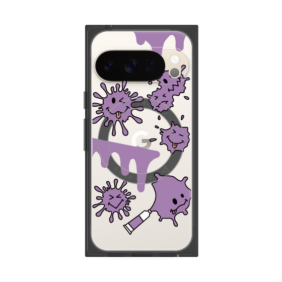 プレミアムスクエアケース with Pixelsnap［ PAINTING SMILE Purple ］