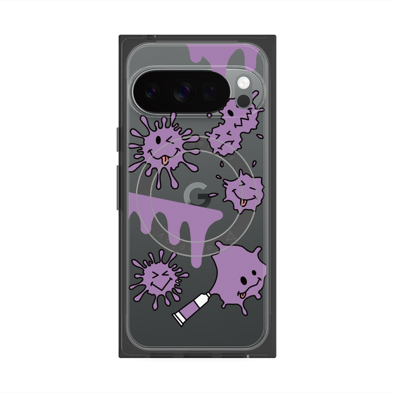 プレミアムスクエアケース with Pixelsnap［ PAINTING SMILE Purple ］
