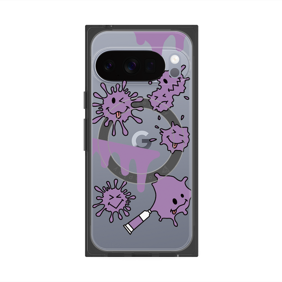 プレミアムスクエアケース with Pixelsnap［ PAINTING SMILE Purple ］