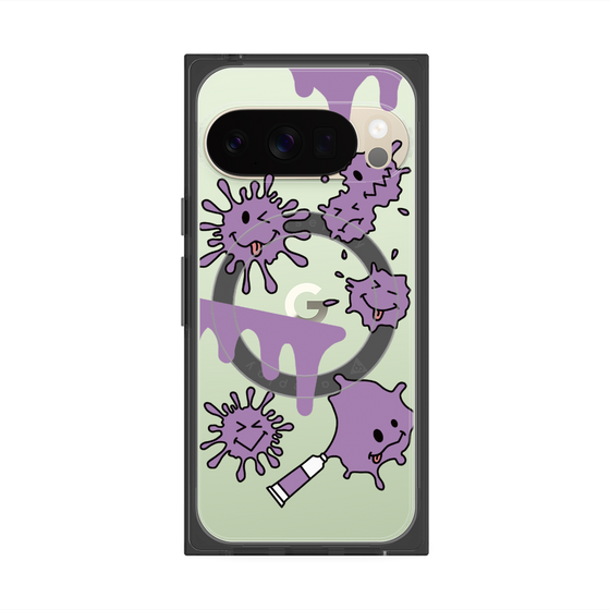プレミアムスクエアケース with Pixelsnap［ PAINTING SMILE Purple ］