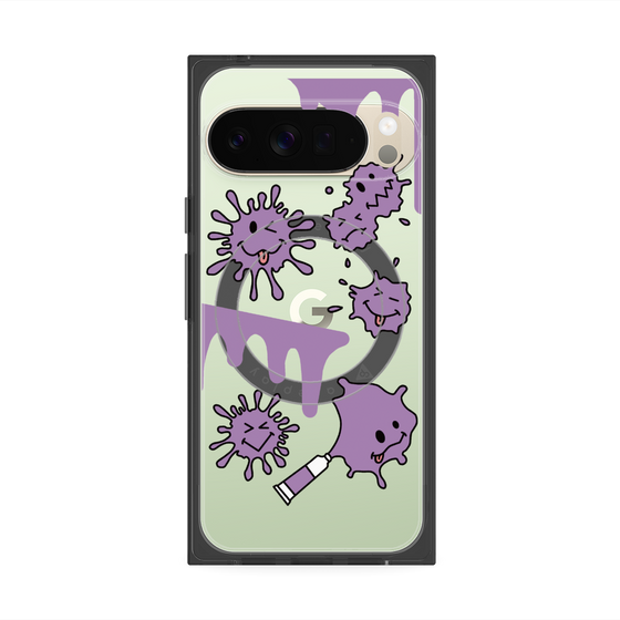 プレミアムスクエアケース with Pixelsnap［ PAINTING SMILE Purple ］