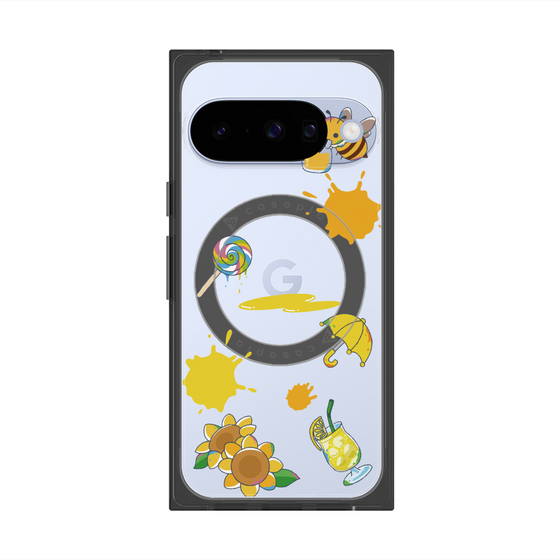 プレミアムスクエアケース with Pixelsnap［ DRAWING PAPER Yellow ］