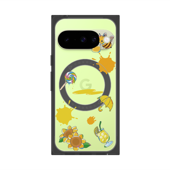 プレミアムスクエアケース with Pixelsnap［ DRAWING PAPER Yellow ］