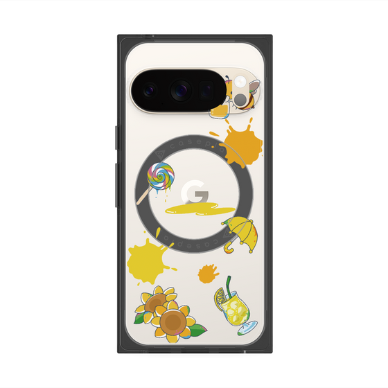 プレミアムスクエアケース with Pixelsnap［ DRAWING PAPER Yellow ］