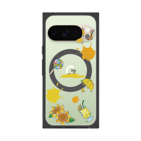 プレミアムスクエアケース with Pixelsnap［ DRAWING PAPER Yellow ］