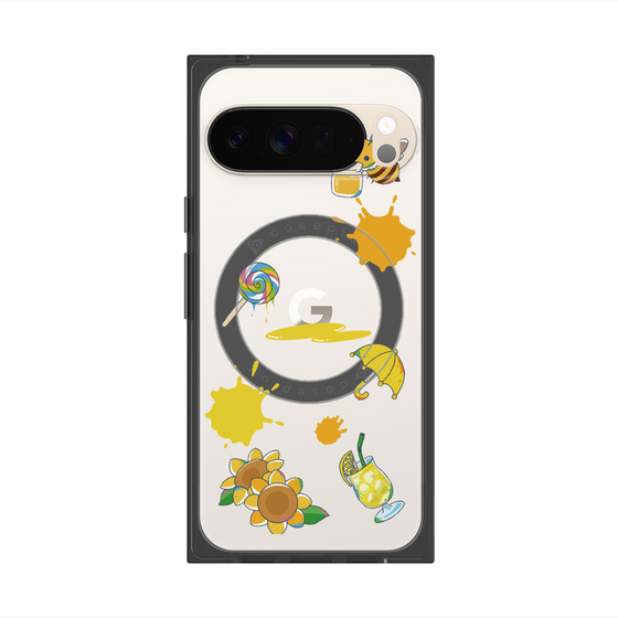 プレミアムスクエアケース with Pixelsnap［ DRAWING PAPER Yellow ］