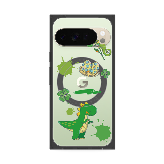 プレミアムスクエアケース with Pixelsnap［ DRAWING PAPER Green ］