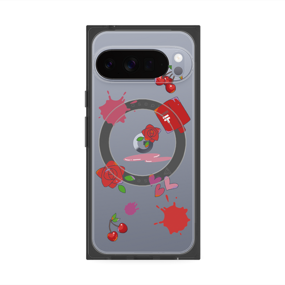 プレミアムスクエアケース with Pixelsnap［ DRAWING PAPER Red ］