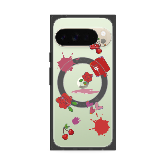 プレミアムスクエアケース with Pixelsnap［ DRAWING PAPER Red ］