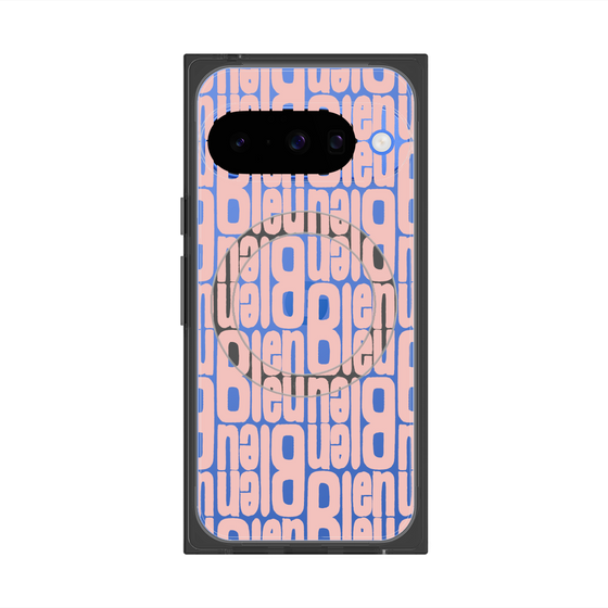 プレミアムスクエアケース with Pixelsnap［ LANVIN en Bleu - Logo Pattern - Pink ］