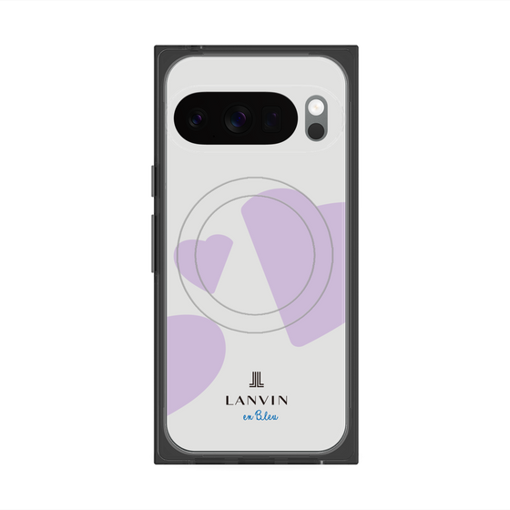 プレミアムスクエアケース with Pixelsnap［ LANVIN en Bleu Hearts Purple - ランバン ハート パープル ］
