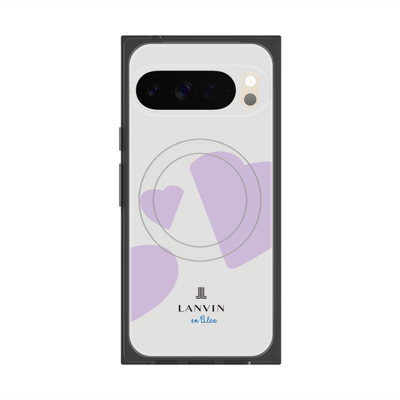 プレミアムスクエアケース with Pixelsnap［ LANVIN en Bleu Hearts Purple - ランバン ハート パープル ］
