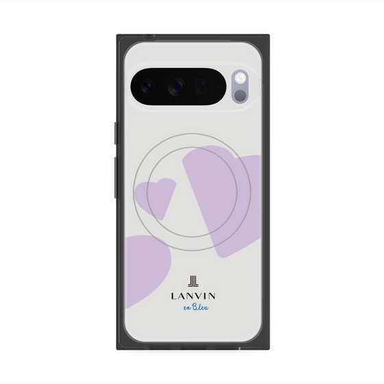 プレミアムスクエアケース with Pixelsnap［ LANVIN en Bleu Hearts Purple - ランバン ハート パープル ］