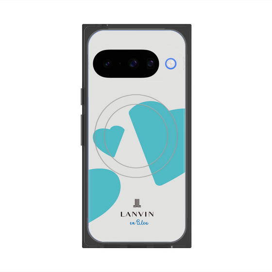 プレミアムスクエアケース with Pixelsnap［ LANVIN en Bleu Hearts Blue - ランバン ハート ブルー ］
