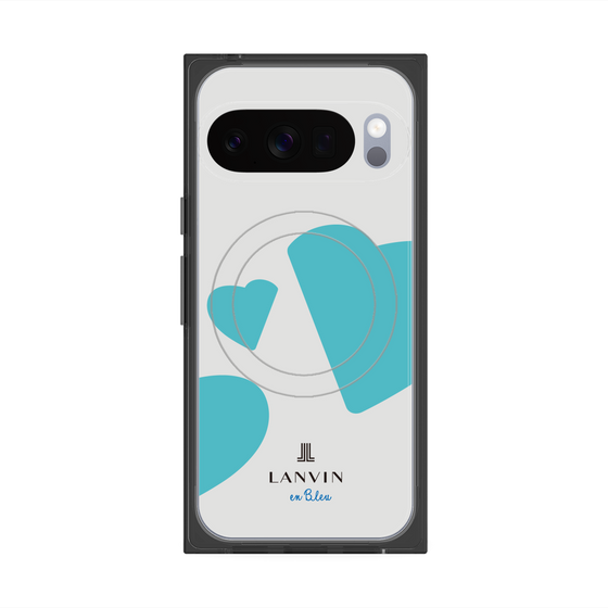 プレミアムスクエアケース with Pixelsnap［ LANVIN en Bleu Hearts Blue - ランバン ハート ブルー ］