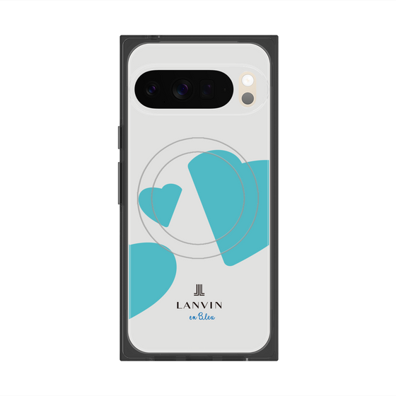 プレミアムスクエアケース with Pixelsnap［ LANVIN en Bleu Hearts Blue - ランバン ハート ブルー ］