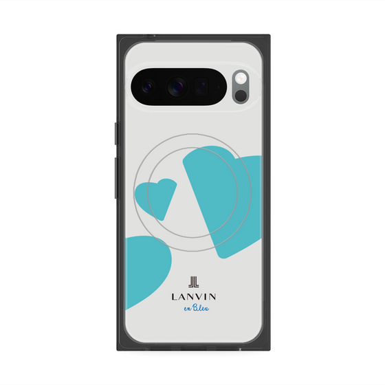 プレミアムスクエアケース with Pixelsnap［ LANVIN en Bleu Hearts Blue - ランバン ハート ブルー ］