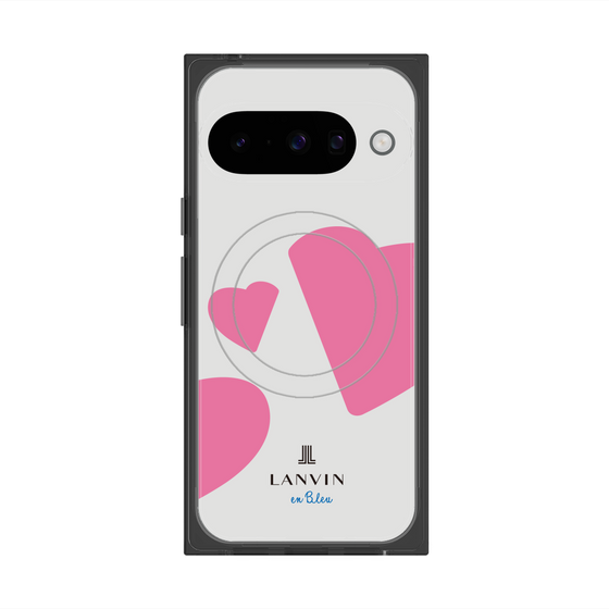 プレミアムスクエアケース with Pixelsnap［ LANVIN en Bleu Hearts Pink - ランバン ハート ピンク ］