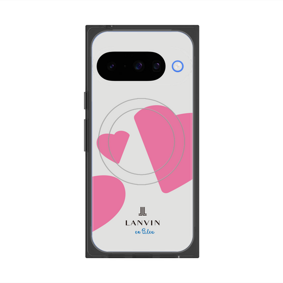 プレミアムスクエアケース with Pixelsnap［ LANVIN en Bleu Hearts Pink - ランバン ハート ピンク ］