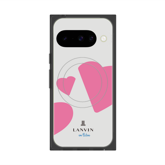 プレミアムスクエアケース with Pixelsnap［ LANVIN en Bleu Hearts Pink - ランバン ハート ピンク ］