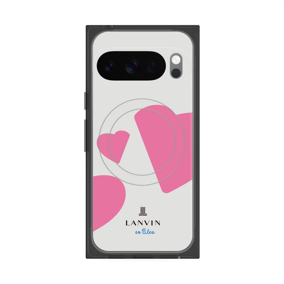 プレミアムスクエアケース with Pixelsnap［ LANVIN en Bleu Hearts Pink - ランバン ハート ピンク ］