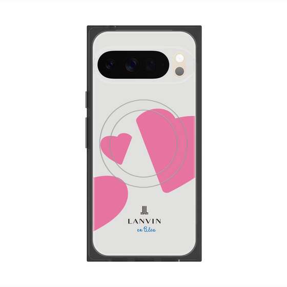 プレミアムスクエアケース with Pixelsnap［ LANVIN en Bleu Hearts Pink - ランバン ハート ピンク ］