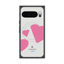 プレミアムスクエアケース with Pixelsnap［ LANVIN en Bleu Hearts Pink - ランバン ハート ピンク ］
