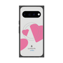 プレミアムスクエアケース with Pixelsnap［ LANVIN en Bleu Hearts Pink - ランバン ハート ピンク ］