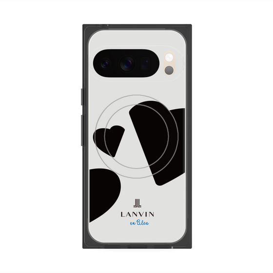 プレミアムスクエアケース with Pixelsnap［ LANVIN en Bleu Hearts Black - ランバン ハート ブラック ］
