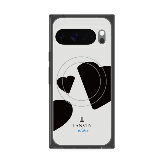 プレミアムスクエアケース with Pixelsnap［ LANVIN en Bleu Hearts Black - ランバン ハート ブラック ］