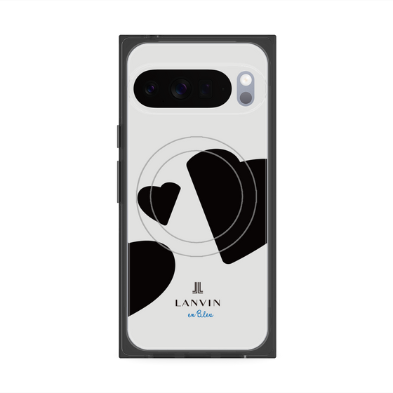 プレミアムスクエアケース with Pixelsnap［ LANVIN en Bleu Hearts Black - ランバン ハート ブラック ］