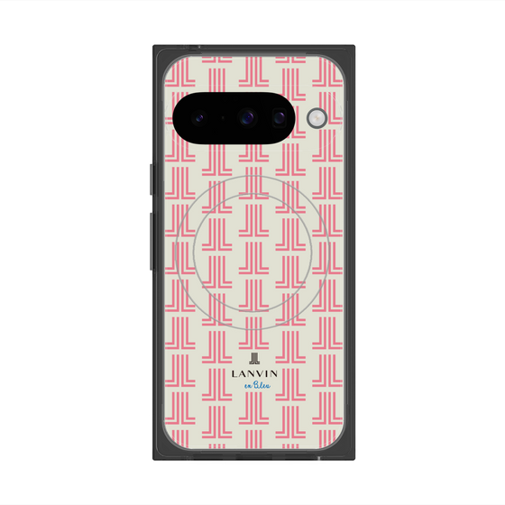 プレミアムスクエアケース with Pixelsnap［ LANVIN en Bleu Monogram Red - ランバン レッドモノグラム ］