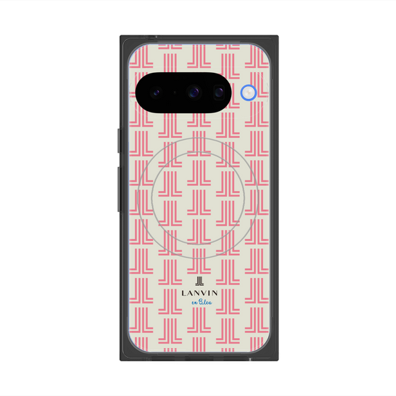 プレミアムスクエアケース with Pixelsnap［ LANVIN en Bleu Monogram Red - ランバン レッドモノグラム ］