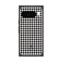 プレミアムスクエアケース with Pixelsnap［ Houndstooth Pattern Black with LANVIN en Bleu logo- ランバン 千鳥格子柄 ブラック ］