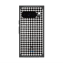 プレミアムスクエアケース with Pixelsnap［ Houndstooth Pattern Black with LANVIN en Bleu logo- ランバン 千鳥格子柄 ブラック ］
