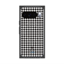 プレミアムスクエアケース with Pixelsnap［ Houndstooth Pattern Black with LANVIN en Bleu logo- ランバン 千鳥格子柄 ブラック ］