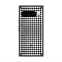 プレミアムスクエアケース with Pixelsnap［ Houndstooth Pattern Black with LANVIN en Bleu logo- ランバン 千鳥格子柄 ブラック ］