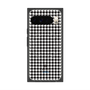 プレミアムスクエアケース with Pixelsnap［ Houndstooth Pattern Black with LANVIN en Bleu logo- ランバン 千鳥格子柄 ブラック ］