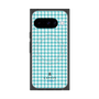 プレミアムスクエアケース with Pixelsnap［ Houndstooth Pattern Blue with LANVIN en Bleu logo- ランバン 千鳥格子柄 ブルー ］