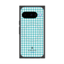プレミアムスクエアケース with Pixelsnap［ Houndstooth Pattern Blue with LANVIN en Bleu logo- ランバン 千鳥格子柄 ブルー ］