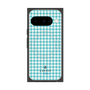 プレミアムスクエアケース with Pixelsnap［ Houndstooth Pattern Blue with LANVIN en Bleu logo- ランバン 千鳥格子柄 ブルー ］