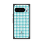 プレミアムスクエアケース with Pixelsnap［ Houndstooth Pattern Blue with LANVIN en Bleu logo- ランバン 千鳥格子柄 ブルー ］
