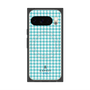 プレミアムスクエアケース with Pixelsnap［ Houndstooth Pattern Blue with LANVIN en Bleu logo- ランバン 千鳥格子柄 ブルー ］
