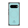 プレミアムスクエアケース with Pixelsnap［ Houndstooth Pattern Blue with LANVIN en Bleu logo- ランバン 千鳥格子柄 ブルー ］