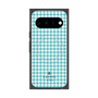 プレミアムスクエアケース with Pixelsnap［ Houndstooth Pattern Blue with LANVIN en Bleu logo- ランバン 千鳥格子柄 ブルー ］