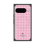 プレミアムスクエアケース with Pixelsnap［ Houndstooth Pattern Pink with LANVIN en Bleu logo- ランバン 千鳥格子柄 ピンク ］