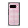 プレミアムスクエアケース with Pixelsnap［ Houndstooth Pattern Pink with LANVIN en Bleu logo- ランバン 千鳥格子柄 ピンク ］