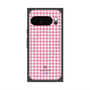 プレミアムスクエアケース with Pixelsnap［ Houndstooth Pattern Pink with LANVIN en Bleu logo- ランバン 千鳥格子柄 ピンク ］